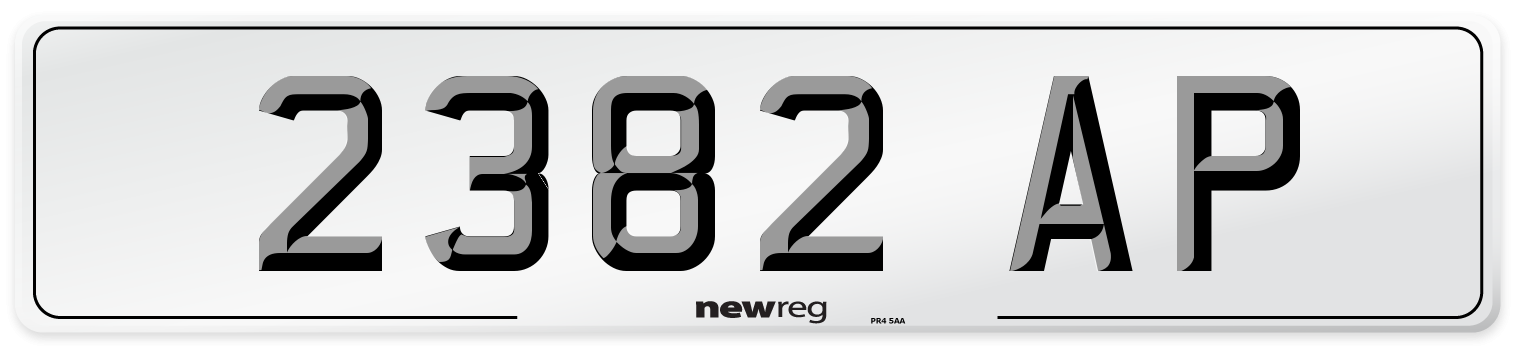 2382 AP Number Plate from New Reg